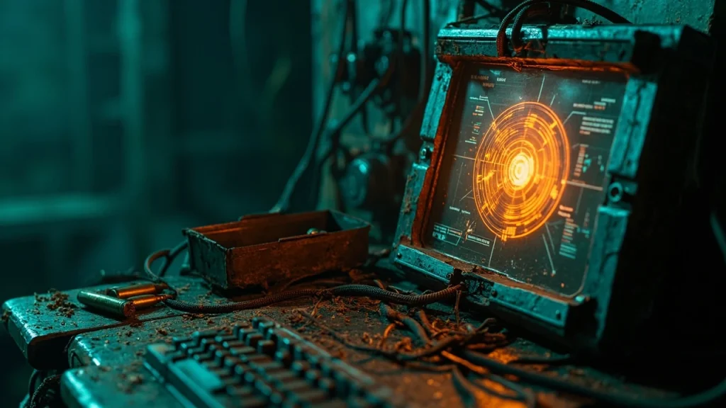 Core observer interface on a battered monitor inside a Borderlands 4 vault